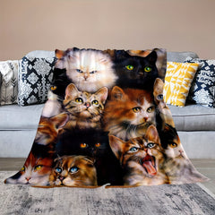 Fluffy Flannel Lightweight Blanket for Sofa Bed Couch Living Room Chair