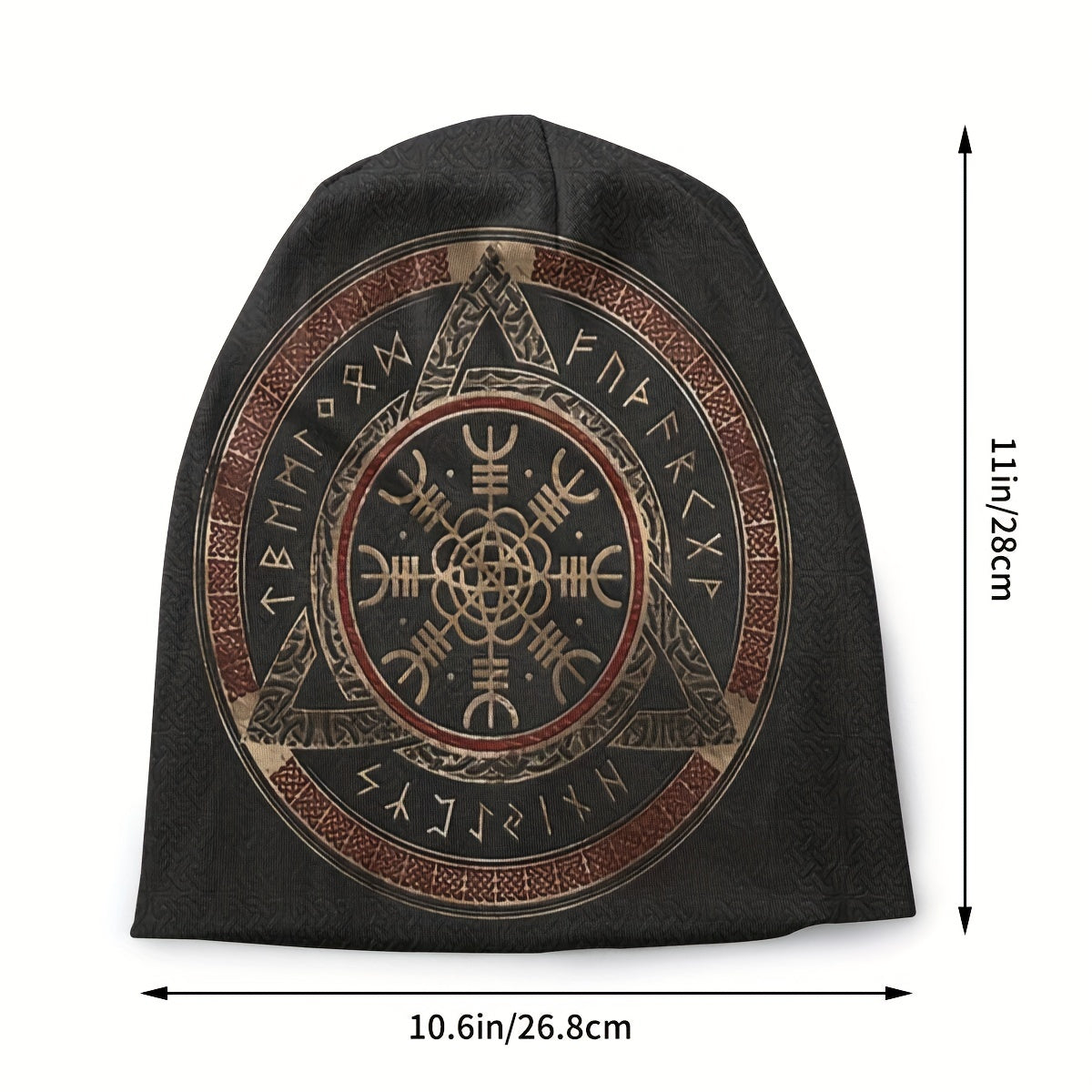 Thin Viking Style Bonnet Hat With Tree Of Life Pattern