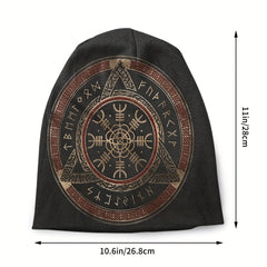 Thin Viking Style Bonnet Hat With Tree Of Life Pattern