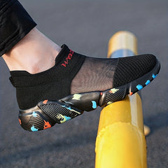 Men's Lightweight Slip-on Athletic Sneakers, Breathable Walking Shoes