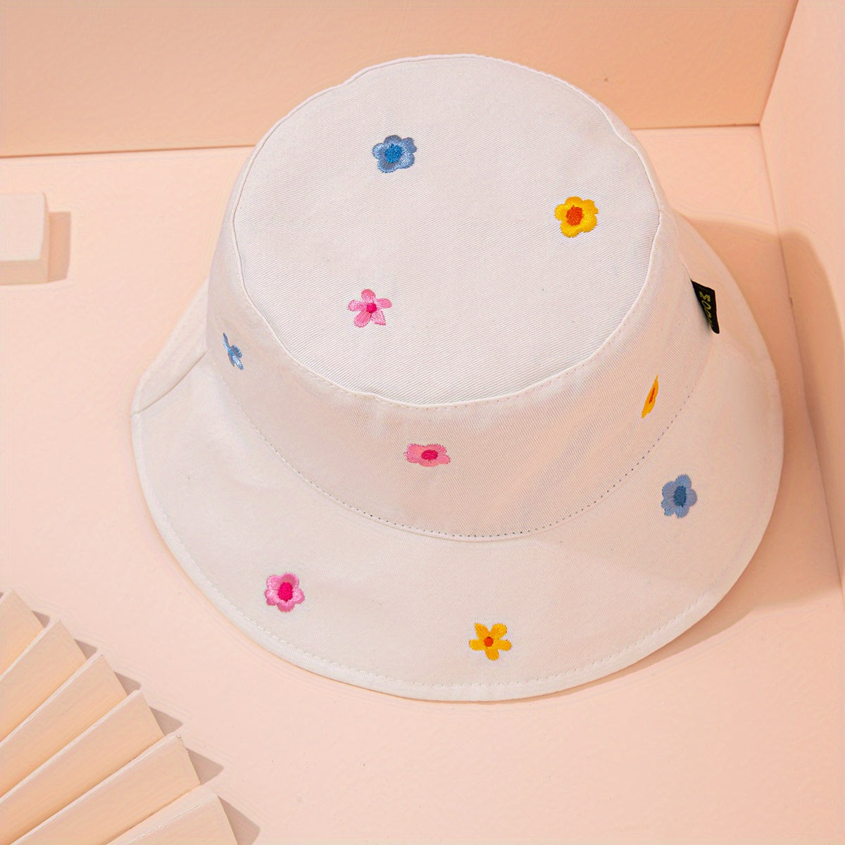 Y2K Flower Embroidery Bucket Hat for Women
