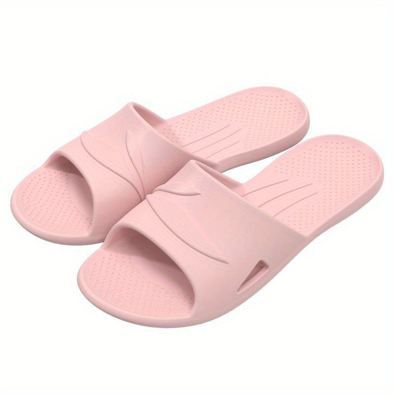 Men's Embossed Slides Non Slip Slippers Open Toe Shoes