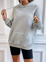 Graphic Print Drawstring Loose Hoodie Casual Hooded Long Sleeve