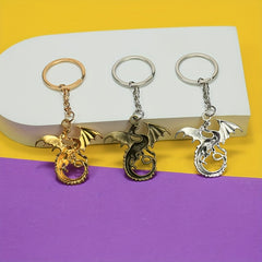 Vintage Metal Dragon Key Ring Bag Key Pendant Gift