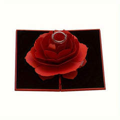 Romantic Rose Rotating Ring Box Proposal Jewelry Packaging Merry Christmas