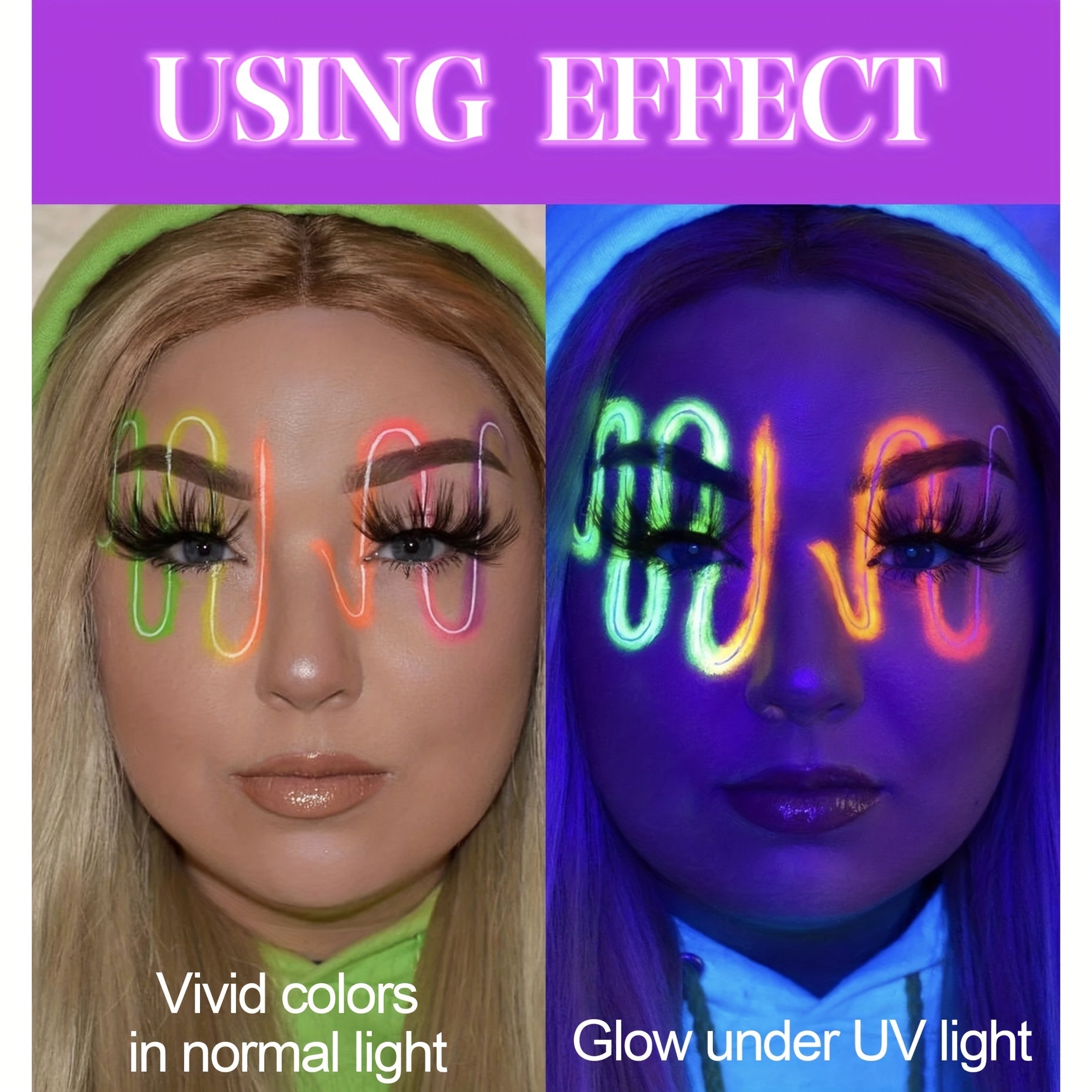 10 Colors Face Painting Makeup Palette Fluorescent UV Light