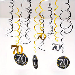 70th Birthday Spiral Ornament Golden