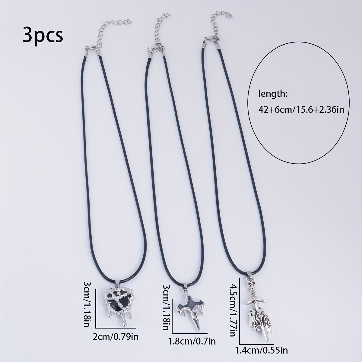 3pcs Gothic Style Halloween Necklaces Set