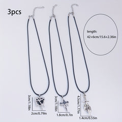 3pcs Gothic Style Halloween Necklaces Set