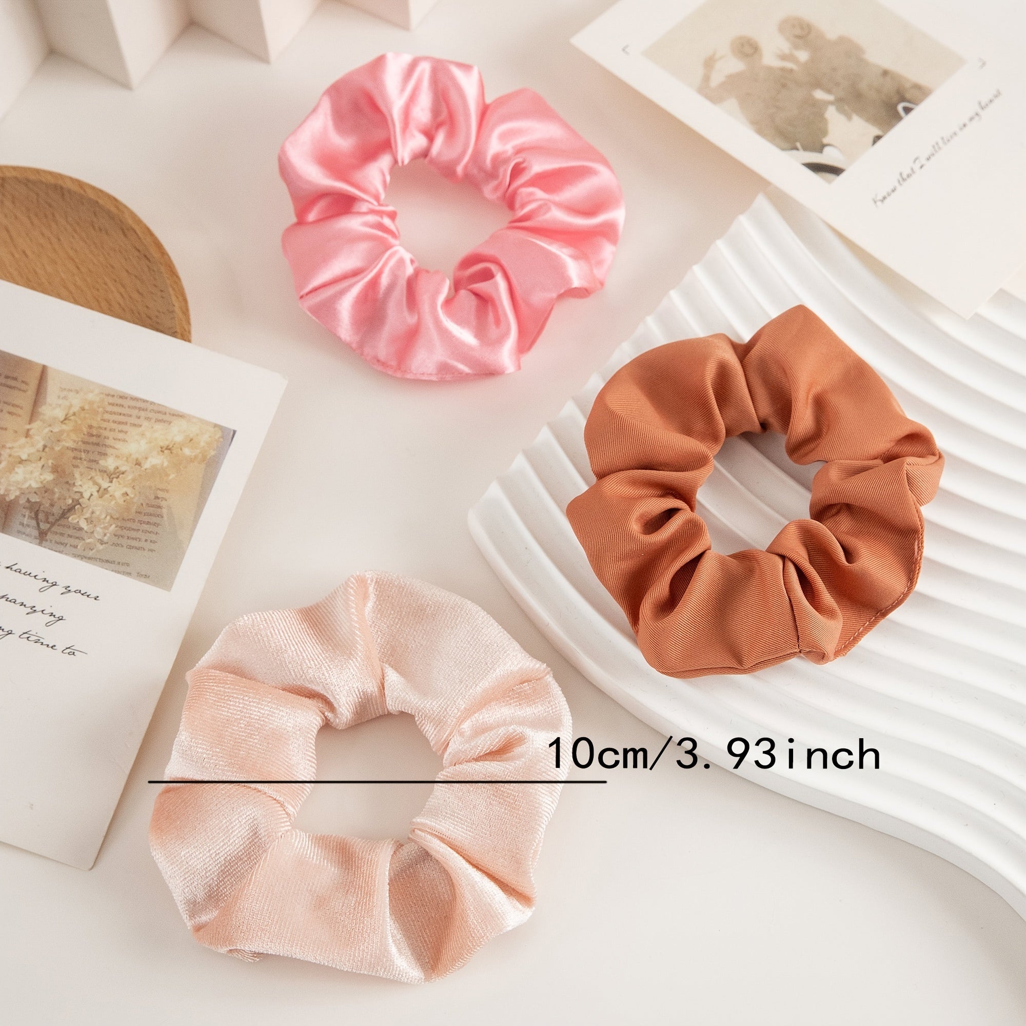 12pcs Soft Silk Hair Scrunchies For Women Girls, Stain Scrunchie Bundle