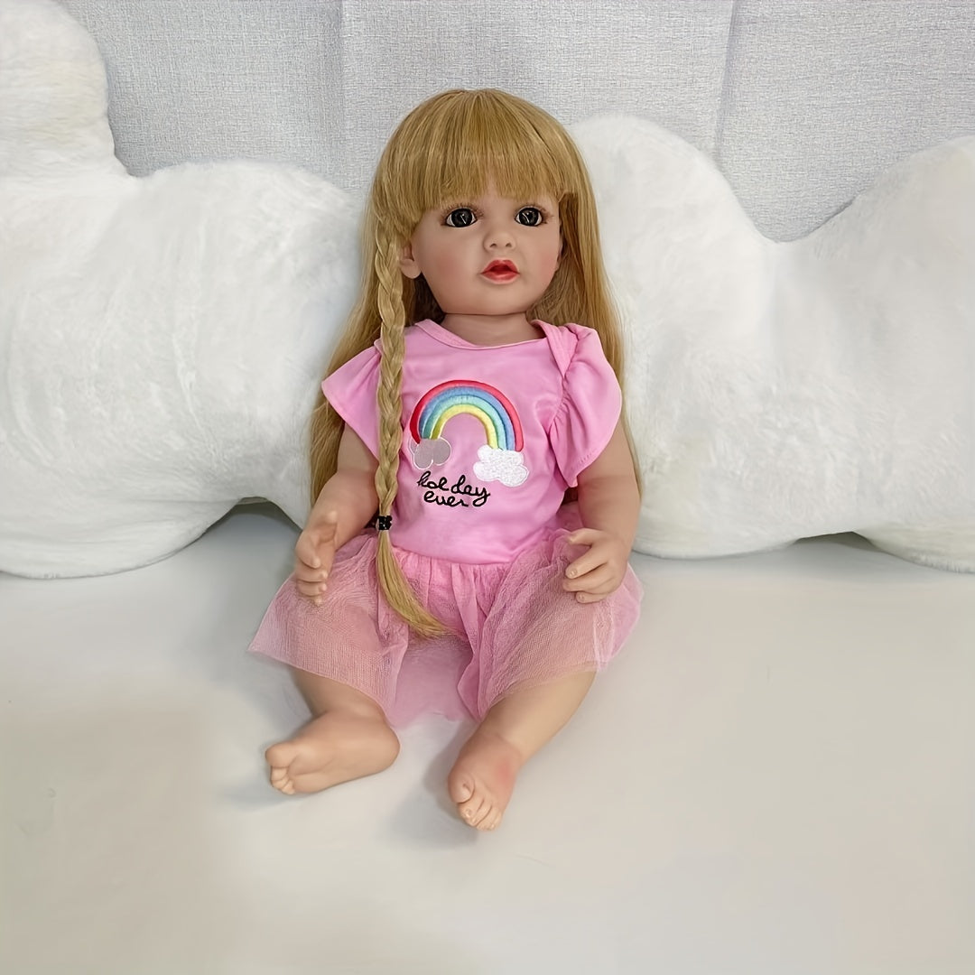 55 88 Cm Doll Long Hair Full Body Enamel Simulative Doll
