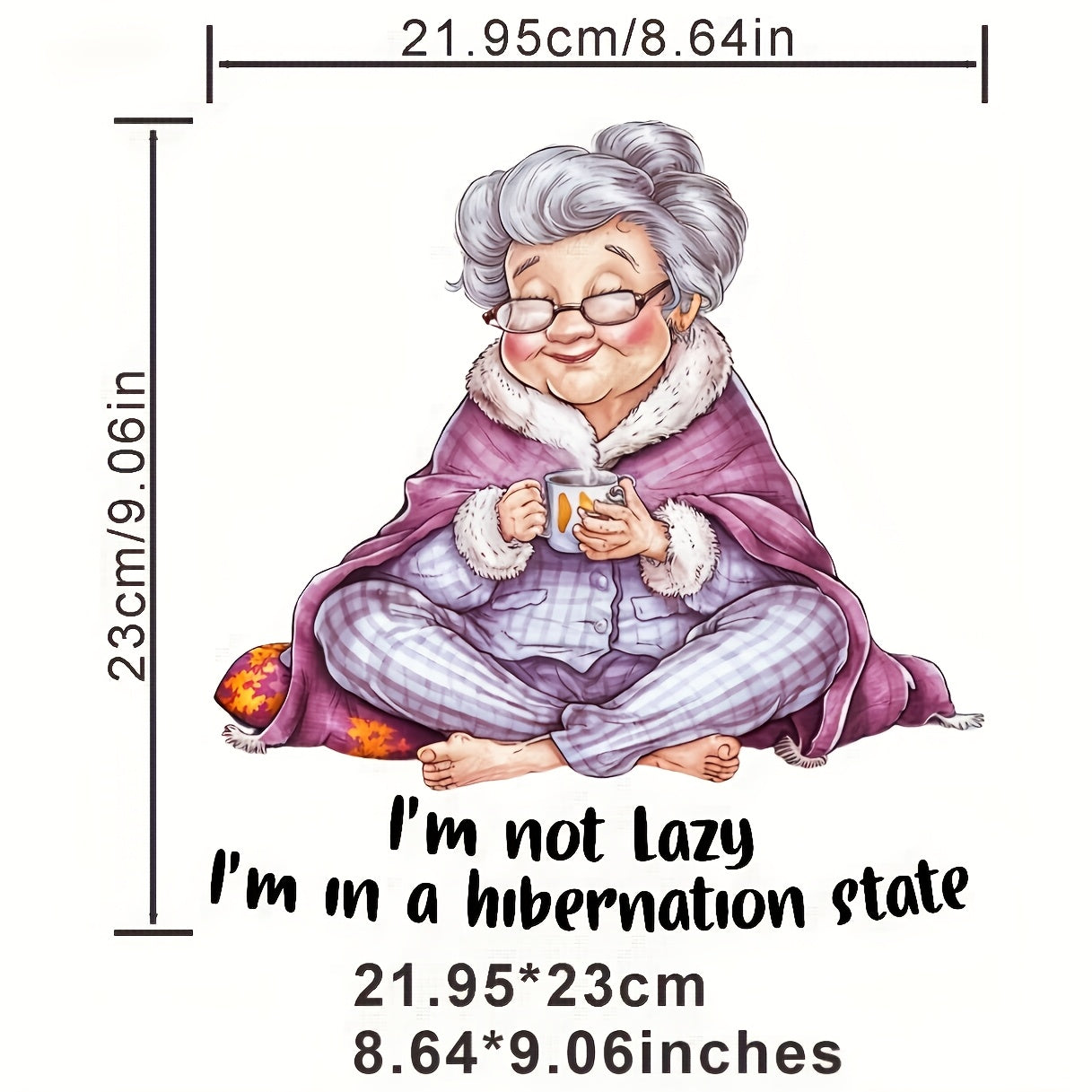 Fashionable Grandma Iron-On Decorative Stickers for DIY Projects