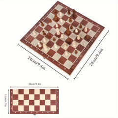 Wooden Chess Backgammon International Checkers 3-in-1 Chessboard
