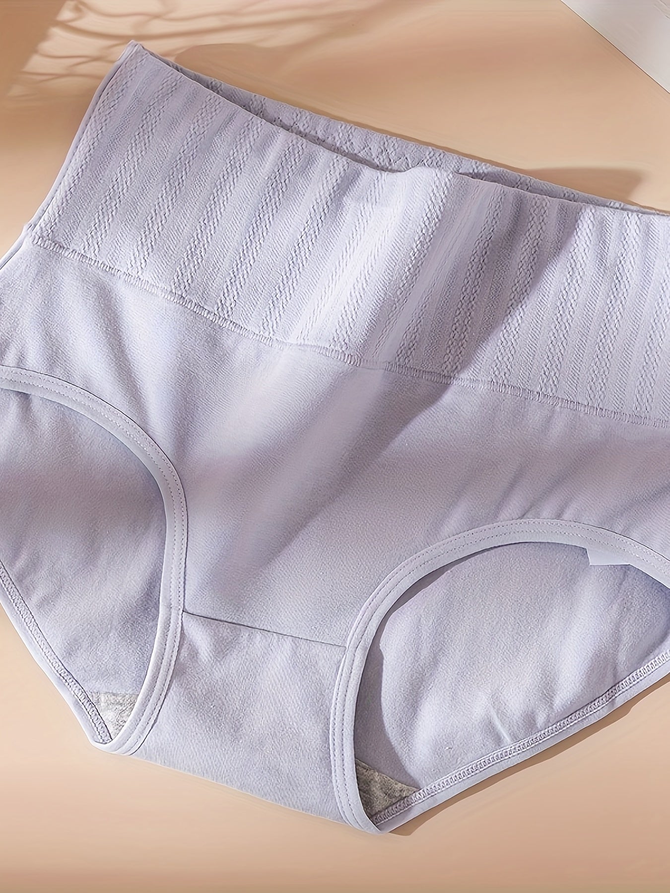 4 Pcs Solid Briefs High Rise Stretchy Intimates Panties