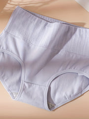 4 Pcs Solid Briefs High Rise Stretchy Intimates Panties