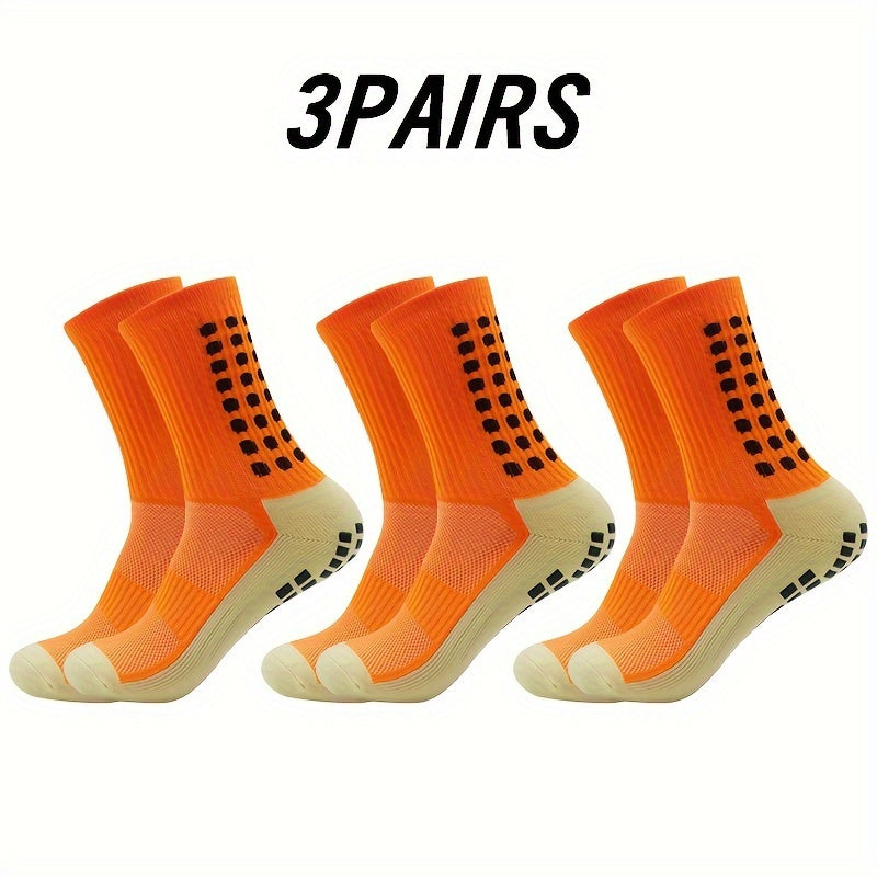 3 Pairs Anti-slip Sweat-absorbent Football Training Socks