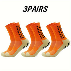 3 Pairs Anti-slip Sweat-absorbent Football Training Socks