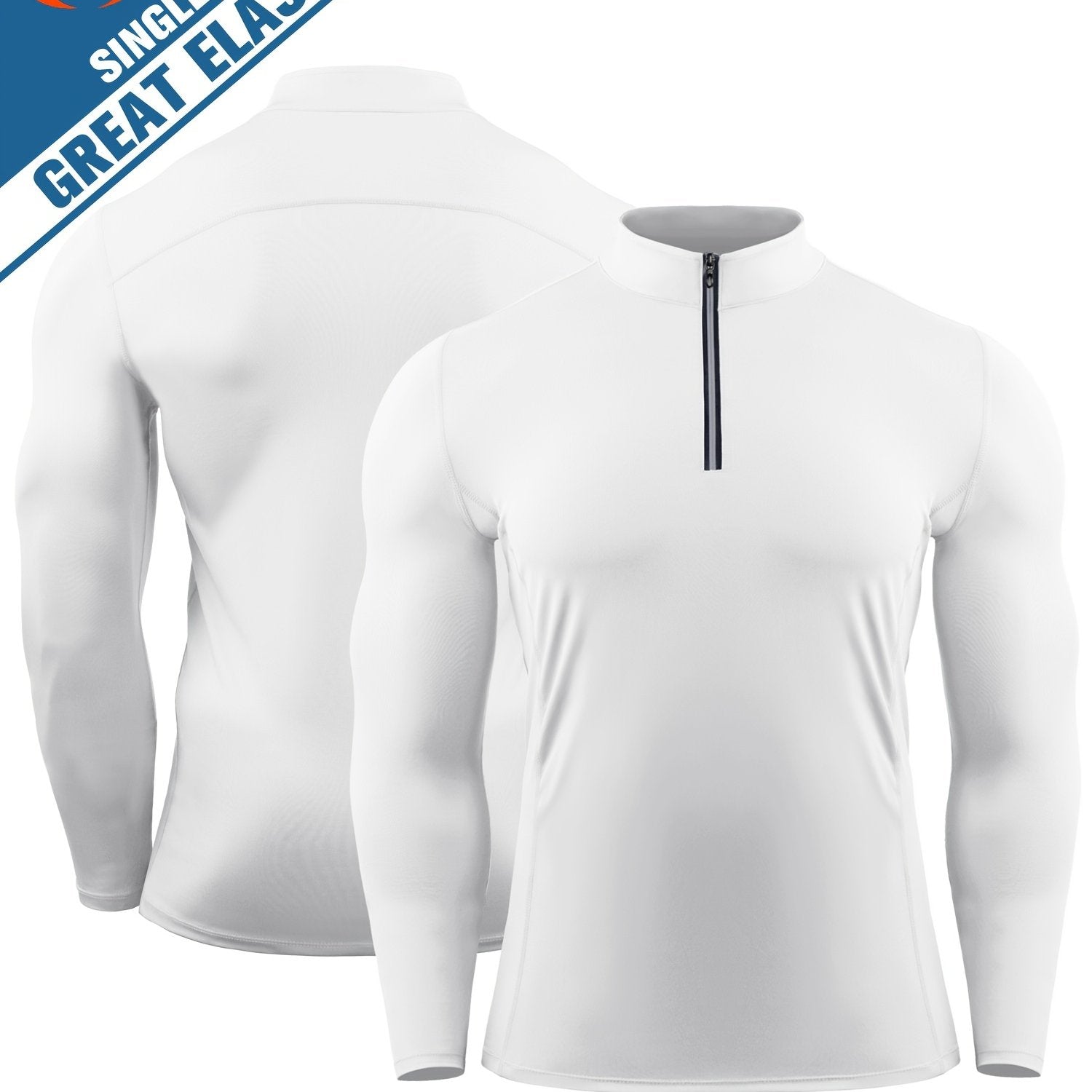 Men's Quick Drying Compression 1/4 Zip Pullover Long Sleeve Base Layer