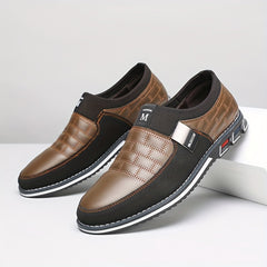 Men's Smart Casual Slip-On Dress Shoes with Stitching Detail