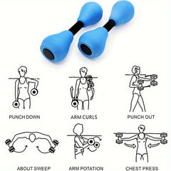 2pcs Water Dumbbells for Aerobic Exercise - Pool Resistance Training