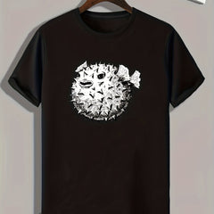 Spiked Cartoon Print Men's Graphic T shirt Casual Comfy Tees For Summer