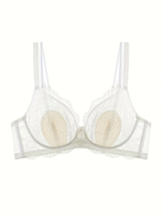 Lace Push Up Bra Breathable Scallop Trim Women's Lingerie
