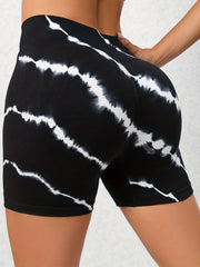 Tie Dye Striped Yoga Sports Shorts Women's Activewear
