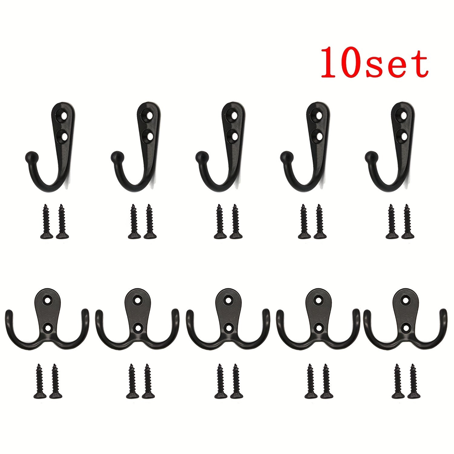 Heavy Duty Metal Double Hooks for Hanging Robes Towels Keys Jackets Hats