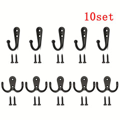 Heavy Duty Metal Double Hooks for Hanging Robes Towels Keys Jackets Hats