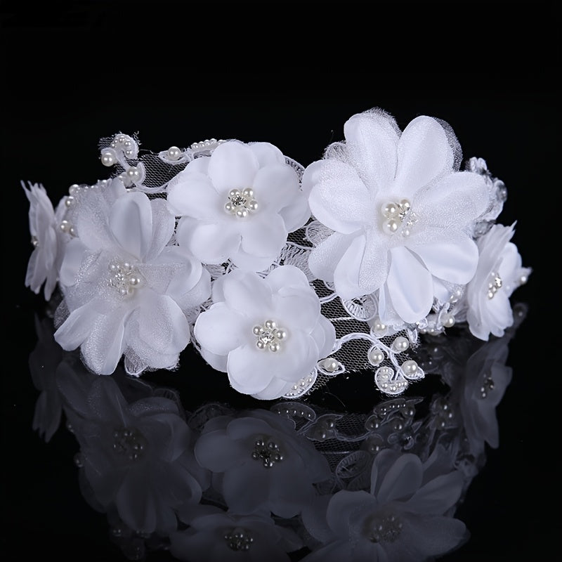 Lace Bride Hair Band Wedding Hair Accessories Yarn Flower Bride Headband