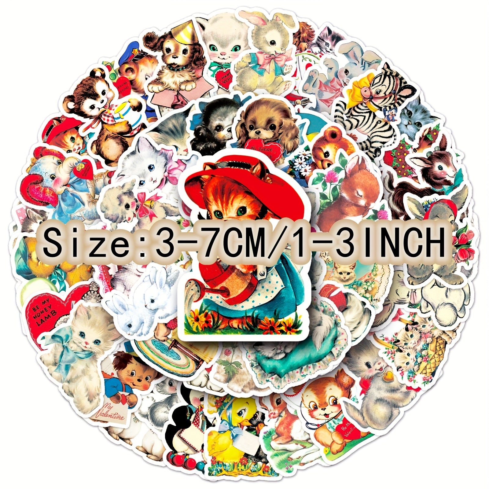 66pcs Retro Cartoon Animal Series Graffiti Stickers DIY Pack