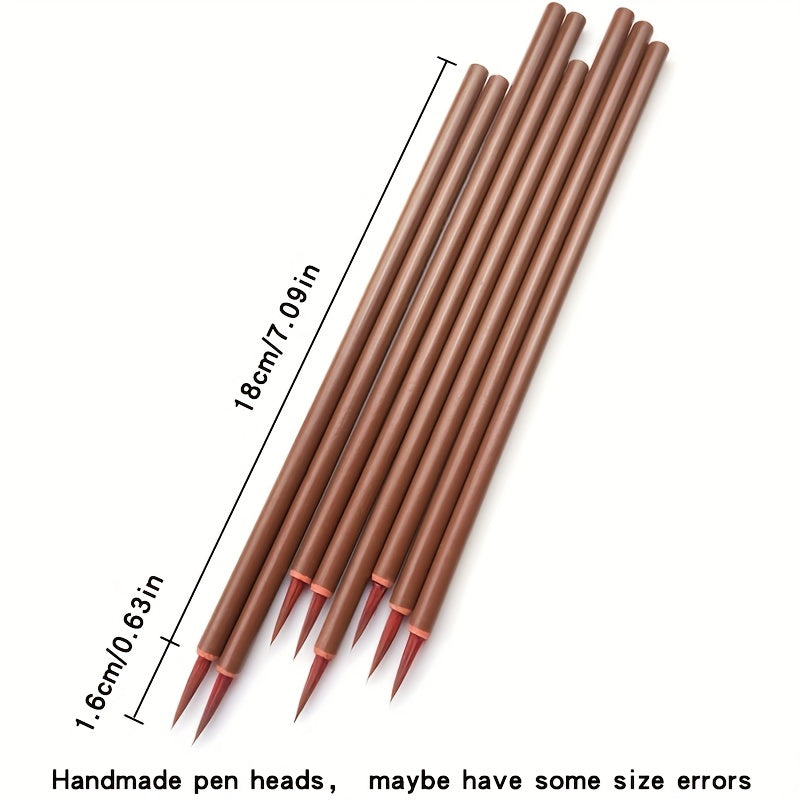 5pcs Small Red Hair Hook Line Brush Chinese Painting Thin Golden Body Calligraph