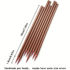 5pcs Small Red Hair Hook Line Brush Chinese Painting Thin Golden Body Calligraph