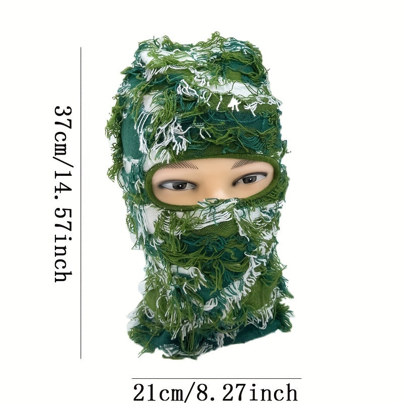 Camouflage Knitted Balaclava Face Mask Set for Adults