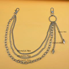 Metal Rivet Pant Chain Street Hip Hop Waist Chains Belt Men