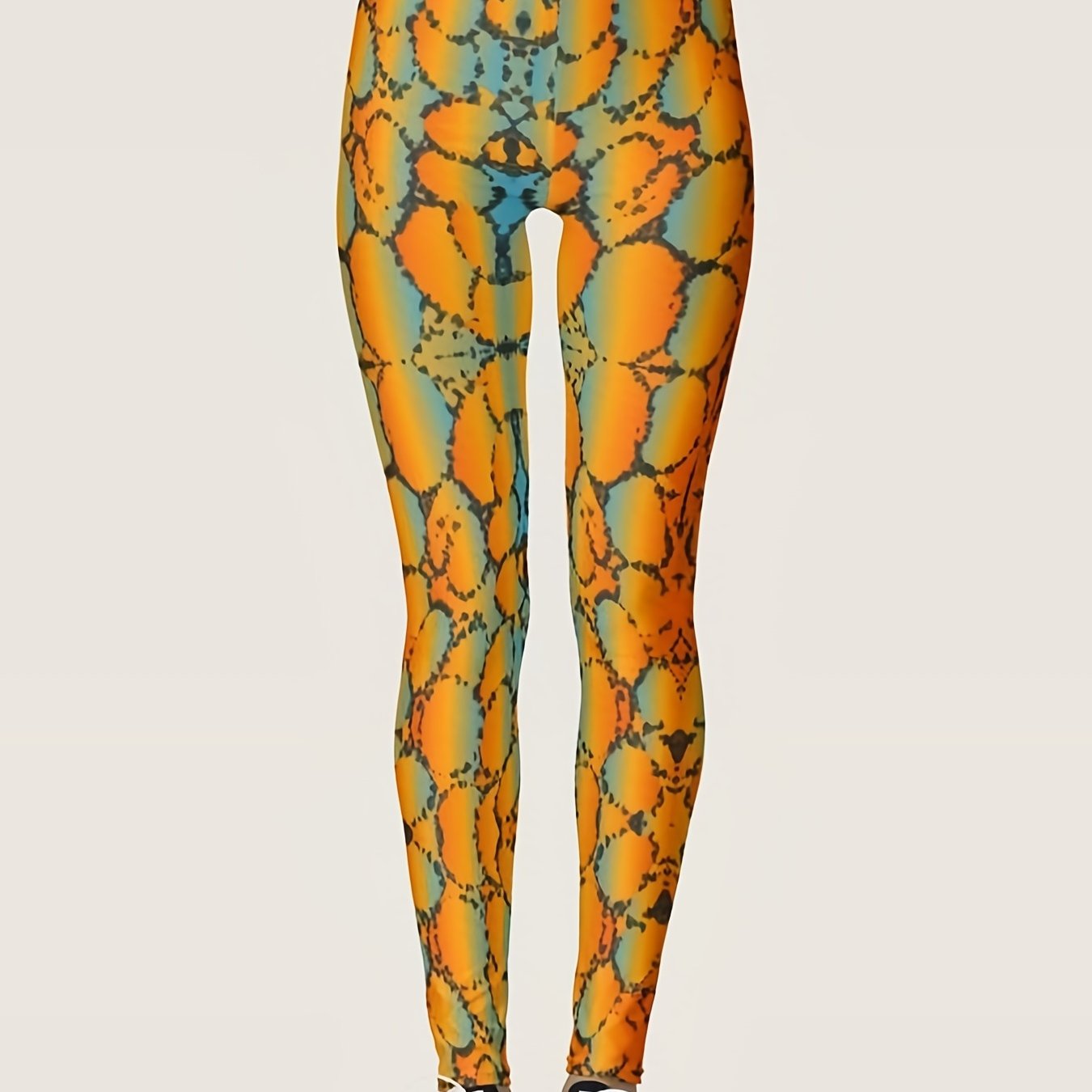 Ombre Print Leggings High Waist Random Print Skinny Casual Leggings