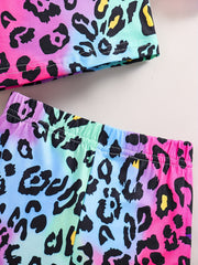 Toddler Girls Clothes Animal Print Cami Shirt Shorts Set