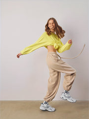 Women's Soft Elastic Waist Loose Jogger Sweatpants