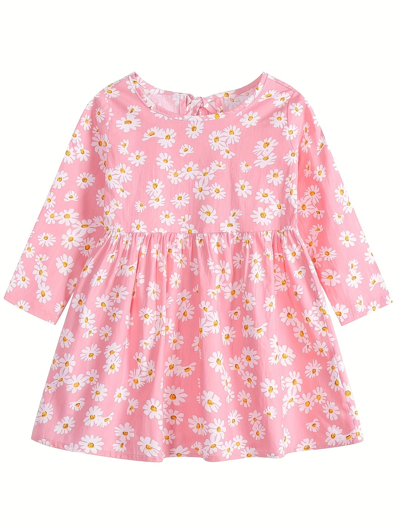 Girl's Sunflower Lemon Princess Dress Long Sleeve Baby Print Dress