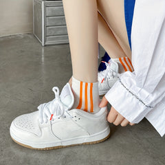 6 Pairs Striped Short Socks Soft & Breathable Crew Sports Socks