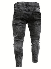 Men's Slim Fit Ripped Jeans Distressed Denim Pants