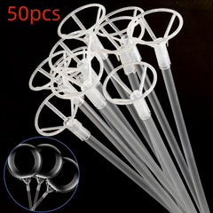 50pcs Transparent Balloon Sticks, Balloon Holder for Party DIY