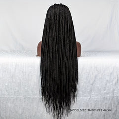 Double Lace Front Braided Wigs Knotless Cornrow Box Braids Wig with Baby Hair