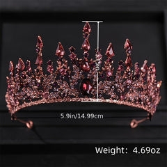 Baroque Vintage Tiara Crown Zircon Rhinestone Hairband