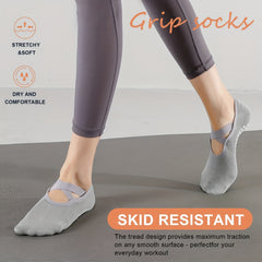 Women's Yoga Socks Non-slip Cross Strap Dance Pilates Socks