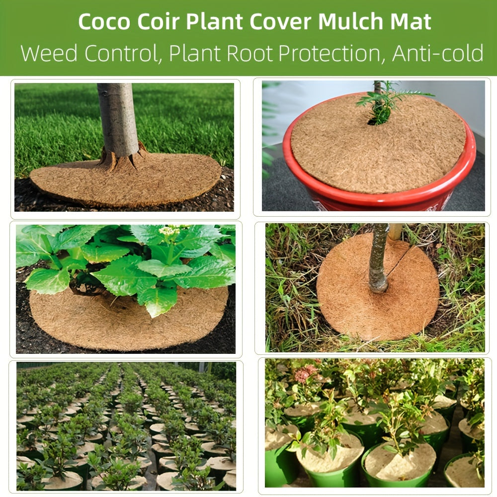 5pcs Coconut Shell Fiber Mulch Mat Anti-grass Flowerpot Mat