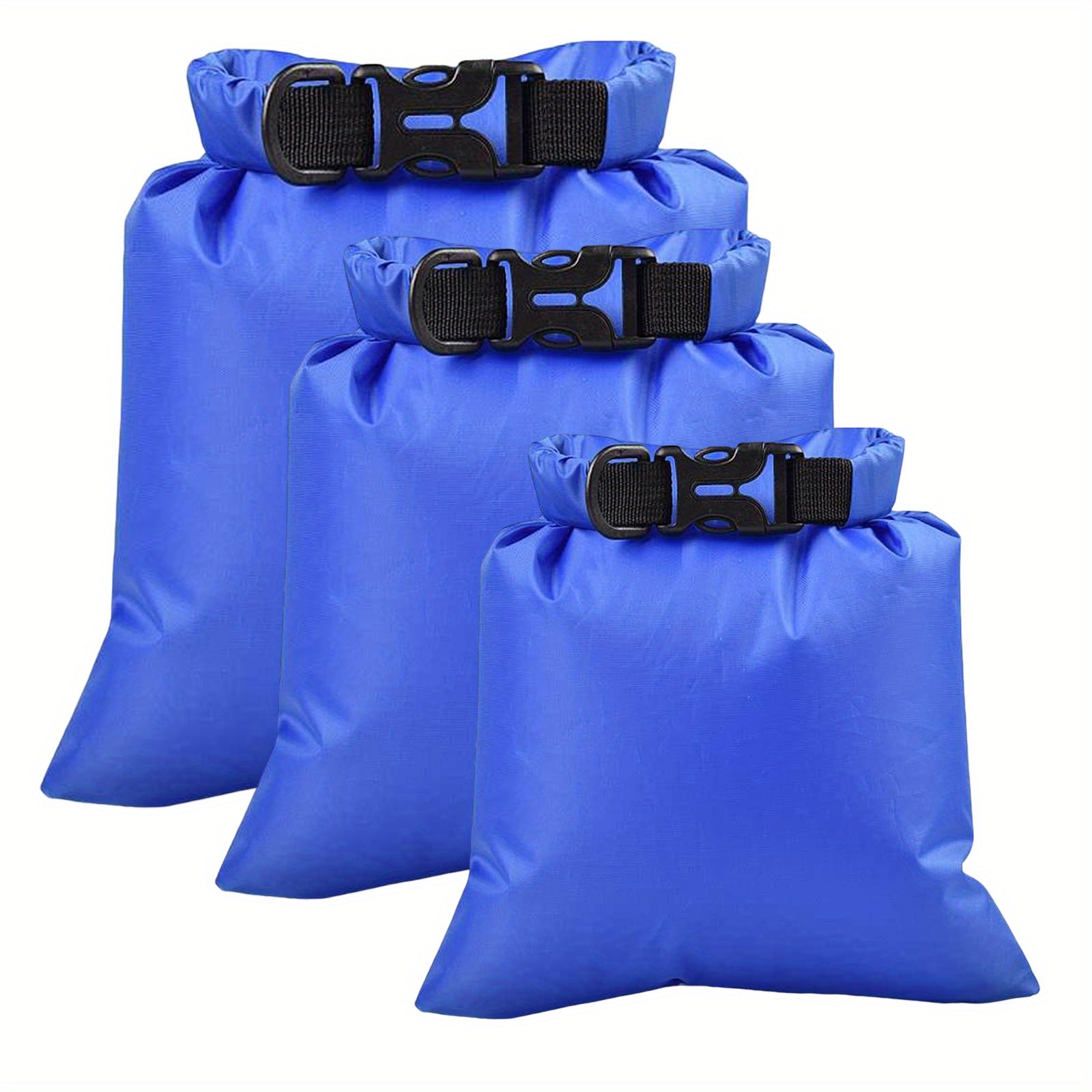 3 Pcs Outdoor Waterproof Rafting Storage Bags with Release Buckle