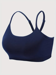 Sports Bra Solid Cross Back Yoga Fitness Workout Top
