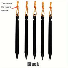 5pcs18cm Canopy Stake Heavy Duty Tent Pegs Reflective Cord V shaped Tent Pegs
