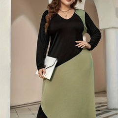 Colorblock V-Neck Maxi Dress